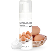 Cargar imagen en el visor de la galería, LOOK AT ME - BUBBLE PURIFYING FOAMING CLEANSER: EGG WHITE 150ML